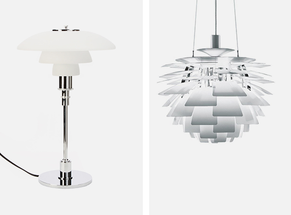La Lamp PH Artichoke et la lampe de table PH 3/2 sont des créations du designer Poul Henningsen